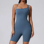 Women's Short Tracksuit One-Piece Sportswear Gym Workout Clothes Fitness Jumpsuit Stretch Bodysuit Yoga Suit Sports Playsuit
