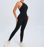 Seamless Yoga Jumpsuits Sports Fitness Peach Hip-lifting Backless Buckle One-Piece Training Gym Workout Tracksuits for Women
