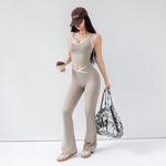 Women's CrossFlow Set: Open Back Top & 8' Shorts W/Second-Skin Fit & Run-Ready Yoga Trim