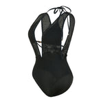 S - XL Deep V Neck Knit Fish Net Mesh Women Swimwear One Piece Swimsuit Female Monokini Backless Bather Bathing Suit Swim V7832