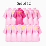 6-12Pcs Spa Girls Party Birthday Squad Robes Girl Kimono Spa Robe Pajama Party Favors Soft Satin Bathrobe for Kid Birthday Decor