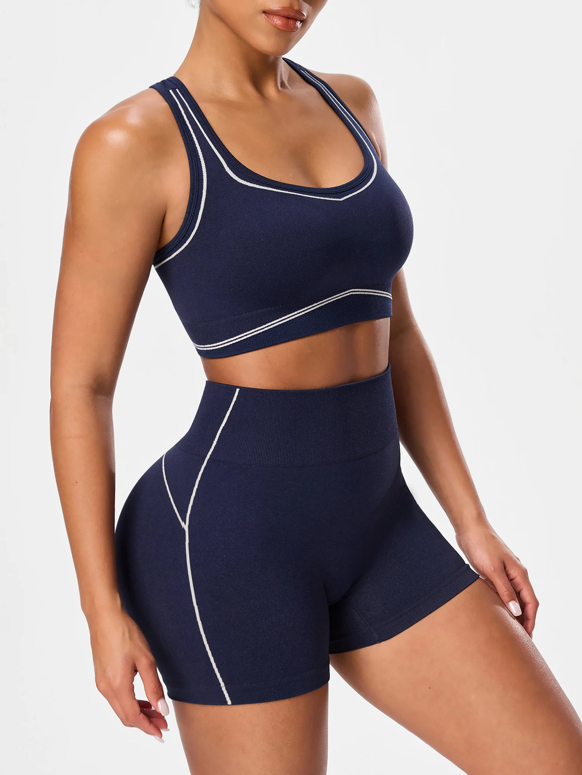 2pcs/sets Yoga Sport T-shirts Shorts Set Sportswear Woman Gym Seamless Workout Vest Shorts Leggings Activewear Women's Tracksuit