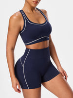 2pcs/sets Yoga Sport T-shirts Shorts Set Sportswear Woman Gym Seamless Workout Vest Shorts Leggings Activewear Women's Tracksuit