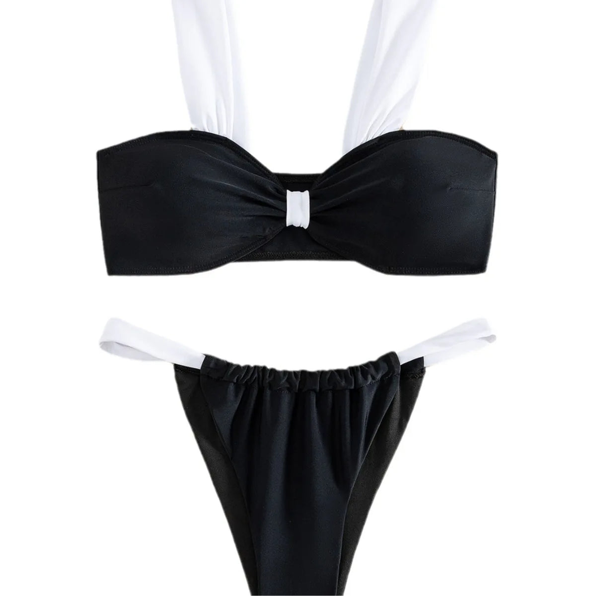 2026 Solid Thong Brazilian Bikinis Swimwear Women SwimsuitBlack White Bikini Set Bathing Suit Female Summer Beach Wear Biquini