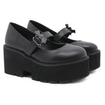 Spring Autumn Chunky Heel Vintage Lolita Shoes Women Platform Shoes Mary Jane Buckle Strap School Shoes For Girls Blackty7