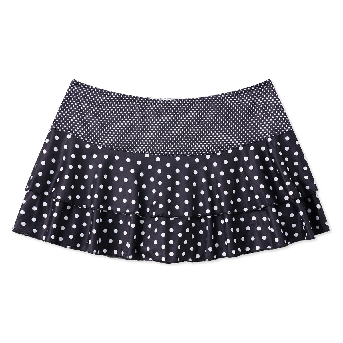 Fashion Summer Mini Skirt Women Dots Print Side Ties Low Waist A Line Skirts for Parties and Casual Wear