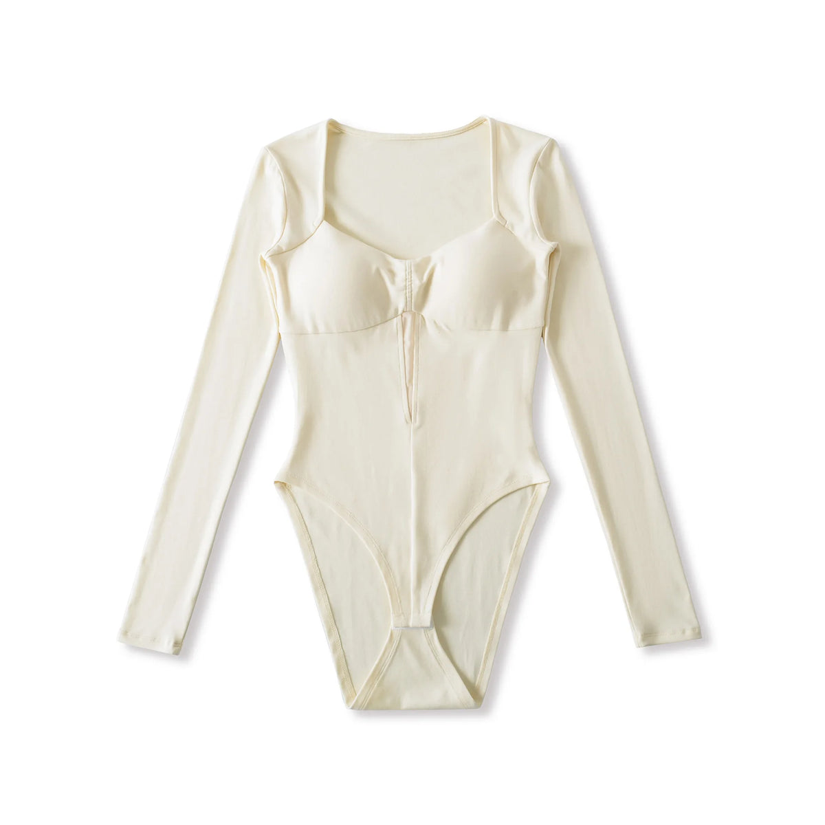 Pure Desire Sexy Padded Solid Color Slim Hollow Long Sleeve Bodysuits Base Shirt For Woman Casual Fashion Style Bodysuits MO2T