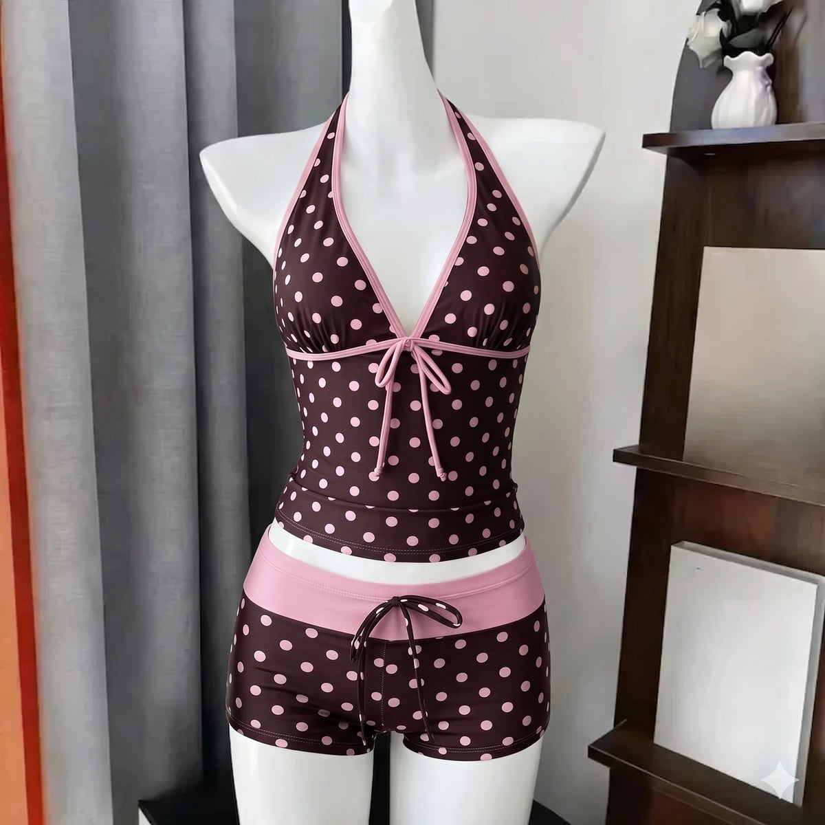 Trendy 2026 Print High Waist Fairy Sexy Sweet 4-Piece Bikini Set - Women's Split Swimwear Beach Vacation Summer Party & Holiday