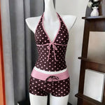 Trendy 2026 Print High Waist Fairy Sexy Sweet 4-Piece Bikini Set - Women's Split Swimwear Beach Vacation Summer Party & Holiday