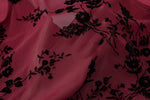 FDYOUI Sexy V-neck Floral Tank Tops for Women 2026 Summer Sleeveless T-shirt Ladies See-through Mesh Corset Top Black Wine Red