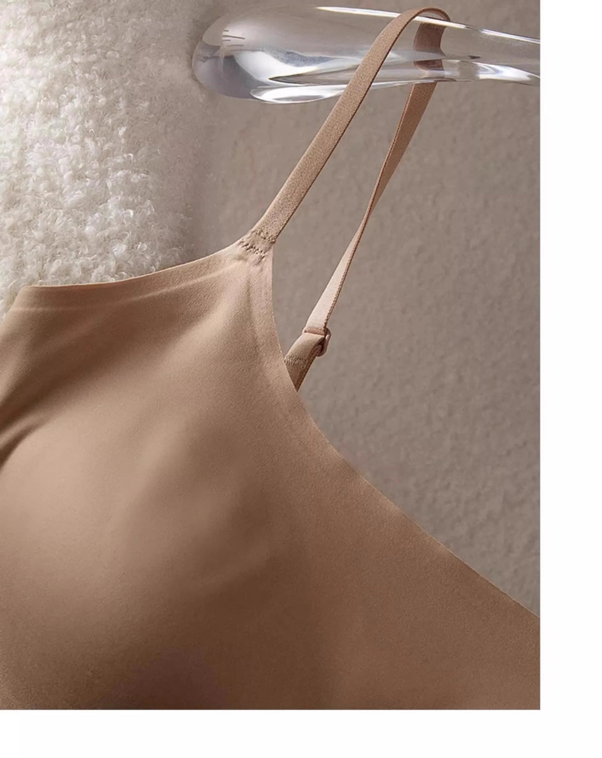 Women's Seamless Bras Top - MOYISU Invisible Chest Pad Camisole Anti-Peep Undershirt with Versatile Strap & Flattering Back Cut