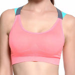Women's Cross Back Sports Bra, Seamless Wireless Workout Top with Removable Pads for Yoga Running Gym
