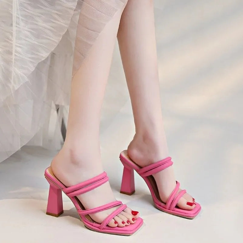2026 Large Size Women's High HeelFaionable Pink Outdoor Wear Casual High-heeled shoes