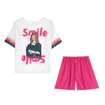 2026 Summer Pajamas Ladies Cartoon Set Sweet Home Clothes Set Three-Piece Set Can Be Passed Out