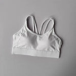 Women's Beautiful Back Contrasting Sports Bra Integrated Buckle Yoga Top Fitness Bra Supportive Active Wear