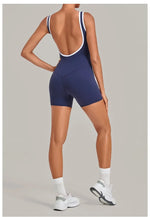Women's Seamless Yoga Jumpsuits Sports Fitness Gym Sleeveless Backless Hip-lifting Shorts One-piece Training Workout Jumpsuit