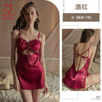 TJ large size sexy suspender skirt women's home nightgown