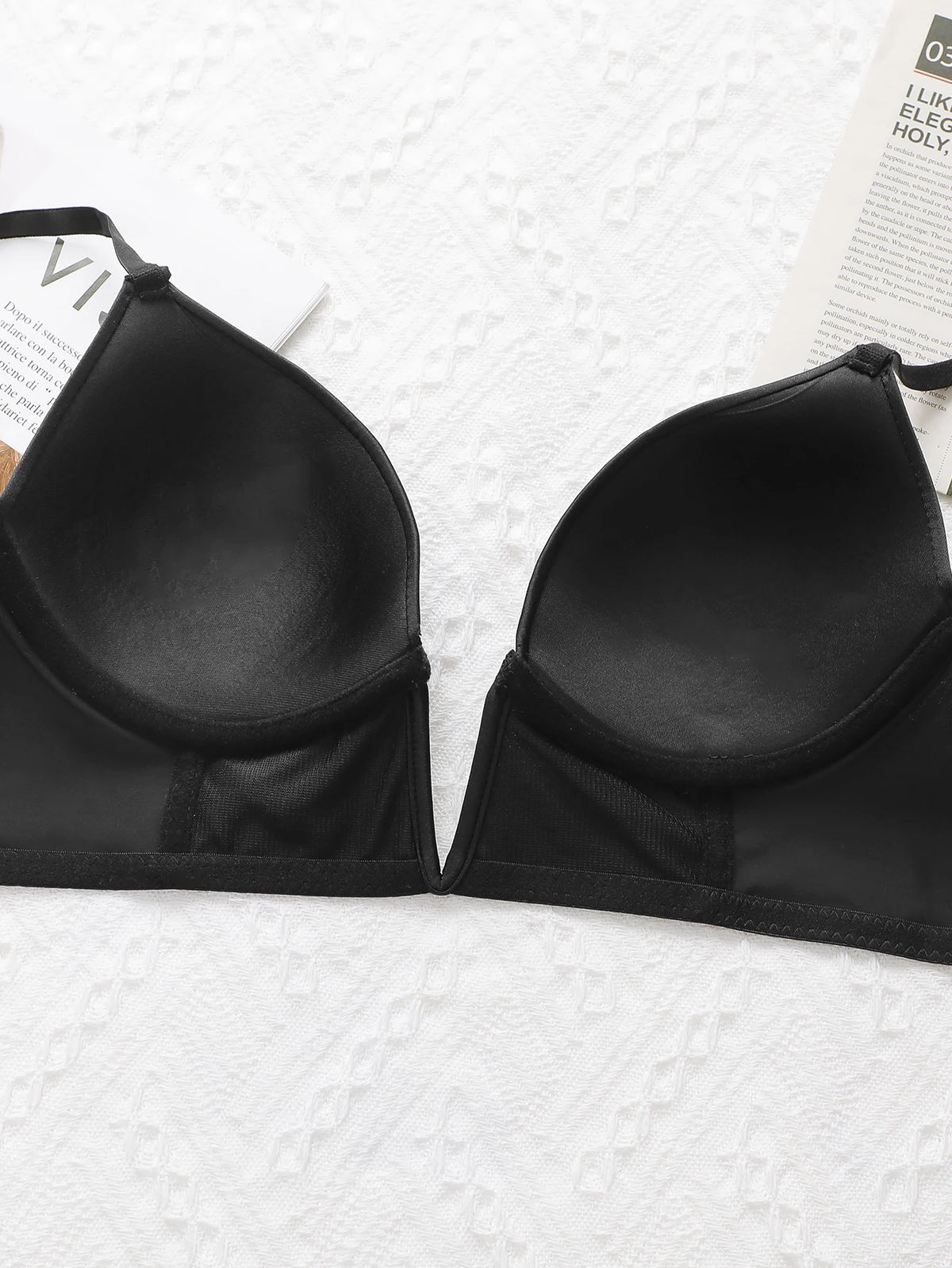 Black Deep V Sexy Lingerie Women's Underwear Retro Elegant Underwear Can be Paired with Deep V Evening Dress U055