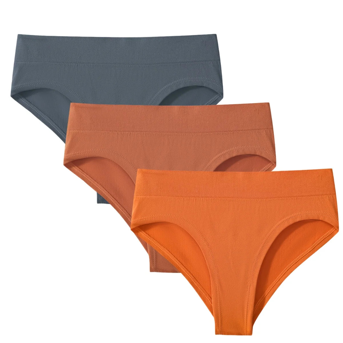3Pcs/Set High Rise Briefs Women Classic Panties Female Underpants Solid Color Panty Plus Size Underwear Sexy Lingerie S-3XL