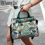 Jungle Pattern Women's Handbags Large Capacity Crossbody Bag Belt Lettering Decoration Shoulder Bag 2024 Designer Luxury Bag