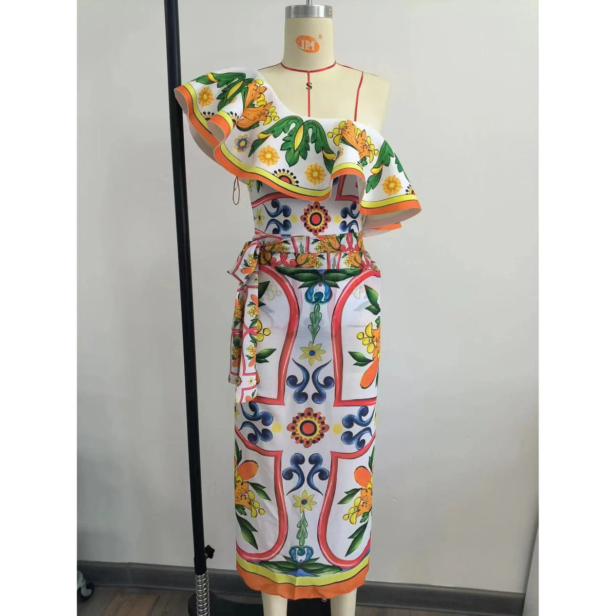 2024 Women Swimwear 2PC Cover-up Swimsuit Ruffle Solid Printed Deep V One-piece Monokini Kimono Bikini Suit Summer Beachwear