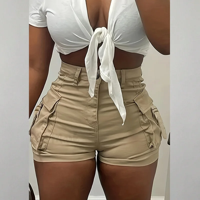 Women's Summer Casual Shorts with Pockets, Suitable for Everyday Casual Wear and Party Outfits