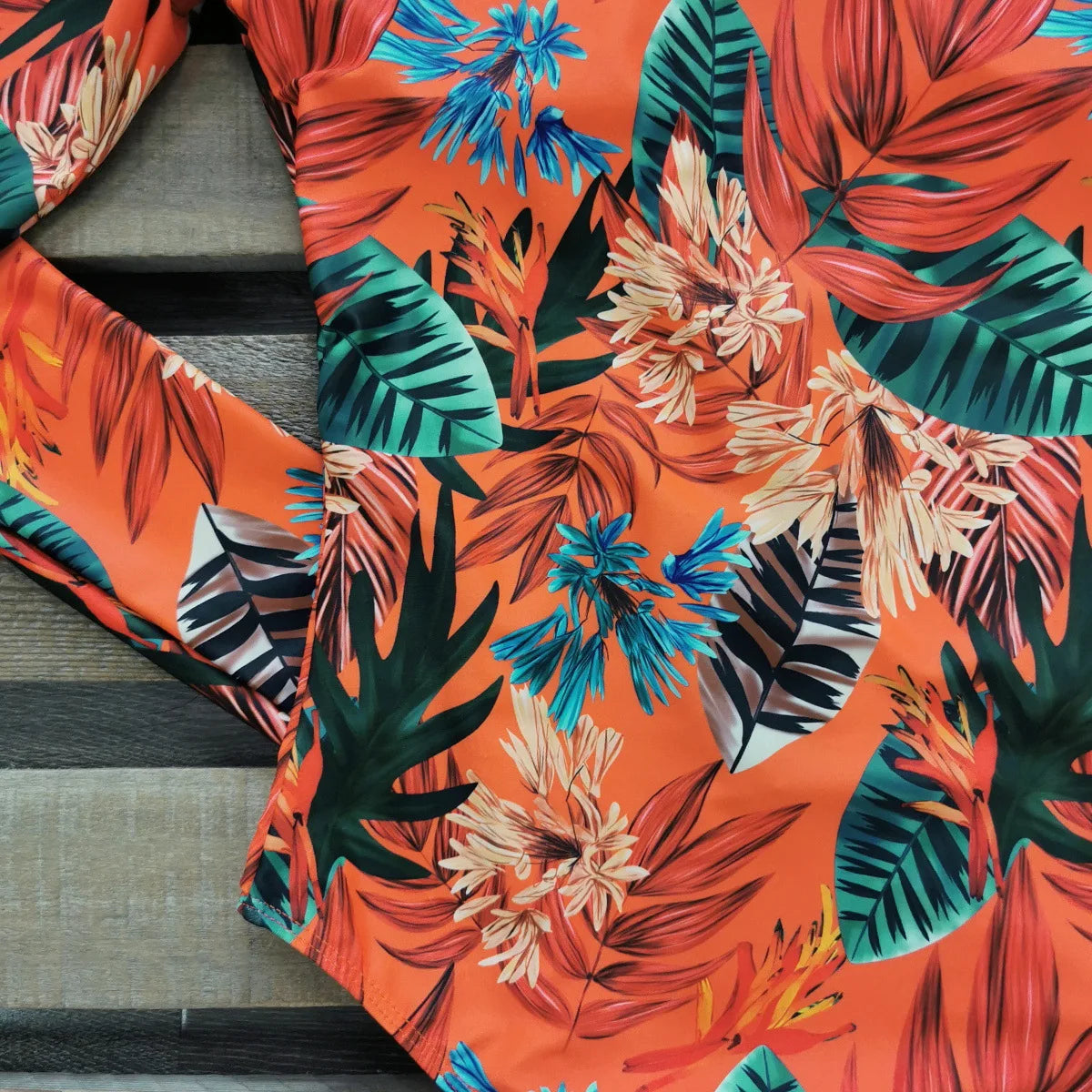 2024 Women One Piece Swimsuit Surfing Sport Swimsuit Long Sleeves Swimwear Print Monokini Bathing Suit Tropical Bodysuit Female