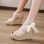 2026 Women's Wedges Sandals SummerMesh Peep Toe Platform High Heel Women Sandals