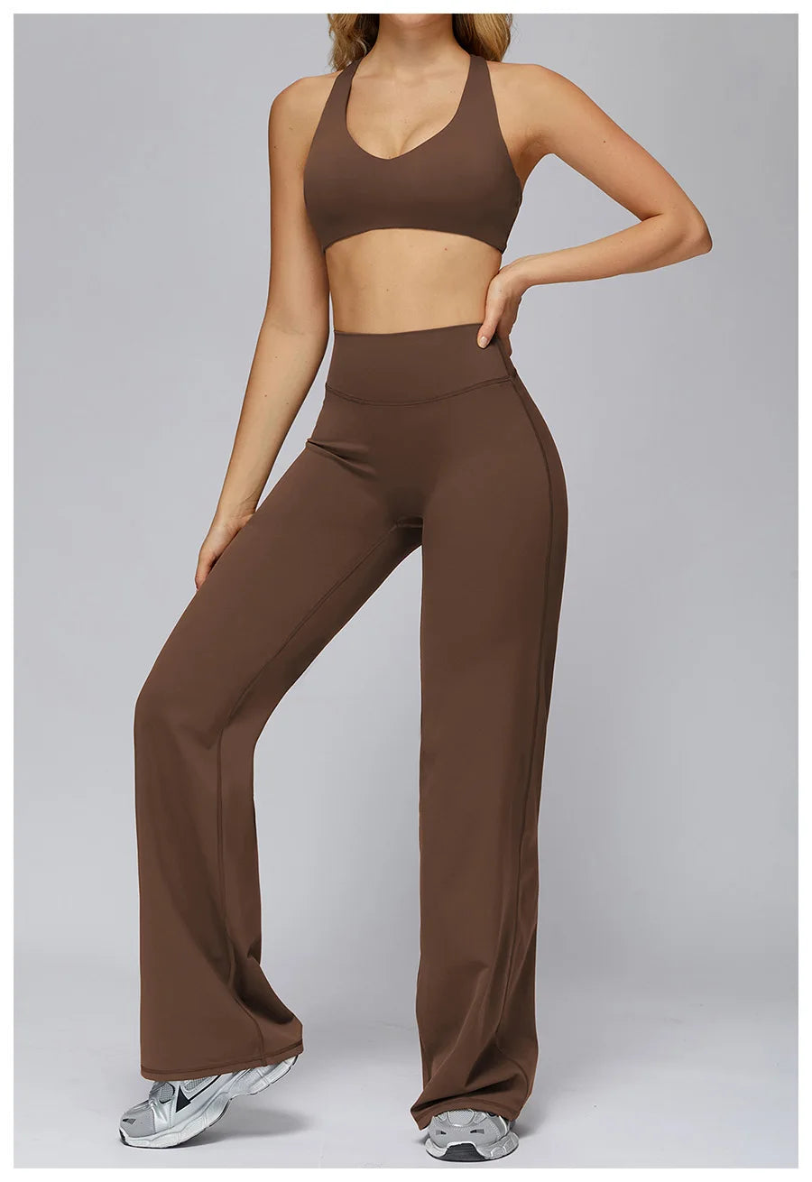 New yoga set 2 pieces gym set Women Long Sleeve Sports Shirts Sports Bra Leggings Suit Fitness Running Workout Suits Tracksuit