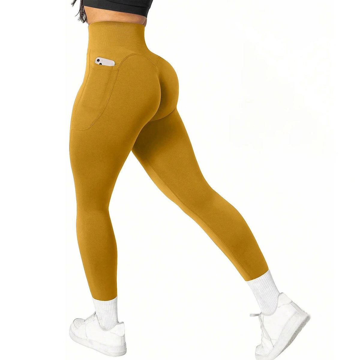 High Waist Tummy Control Yoga Pants with Pockets for Gym Workout - Breathable Stretchy Fitness Leggings