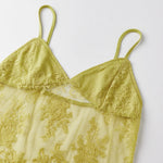 Women Summer Solid Color Party Club Lace Camisole Sheer Mesh Spaghetti Strap V Neck Slim Fit Tank Tops