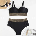Push Up High Waist Bikini Sets Sexy Black Brazilian Biquini Swimsuit Two Pieces Swimwear Women 2024 Bathing Suits Beachwear