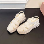 Ladies Shoes 2026 High Quality Buckle Strap Women's Sandals New Closed Toe Office and Career Summer Solid Wedge Sandals