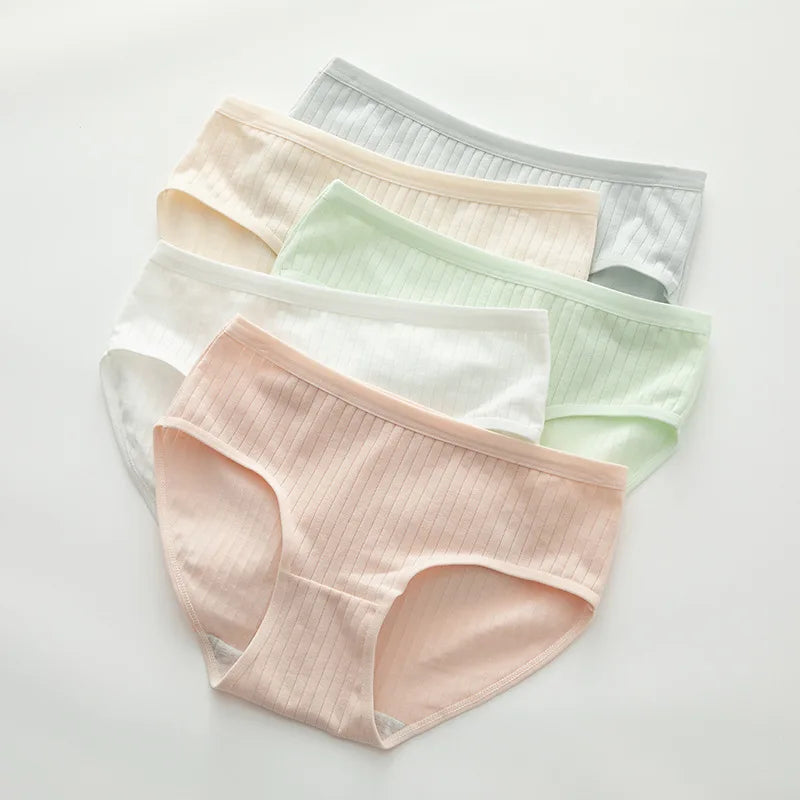 1Pc Women Cotton Panties Stretch Comfy Underwear Low Waist Briefs Female Underpants Sexy Lingerie Panties M-XL Solid Color Panty