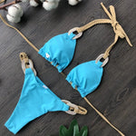 Splicing Halter Knitted Bikini Women Swimwear Female Swimsuit Two-pieces Bikini Set Brazilian Bather Bathing Suit Swim Beachwear