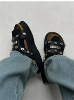 2025 Brand New Big Size 45 Denim Leisure Mules Shoes Women Trendy Comfy Walk Casual Clogs Flats Outdoor Slipper Men Slides