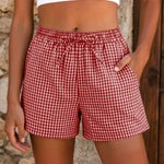 2026 New Women Plaid Lounge Shorts Cute Summer Y2k Casual Pajama Bottoms Drawstring Gingham Shorts Casual Summer Beach Pants