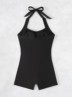 ZTVitality Solid Color Ruched One Piece Swimsuit 2024 New Arrival Halter Tummy Control Women Summer Bathing Suits Sexy Brazilian