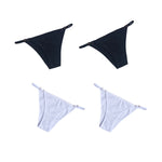 4Pcs/Set Women Cotton Briefs Sexy Brazilian Panties Low-Rise Underwear Adjustable Buckle Female Underpants Comfort Lingerie S-XL