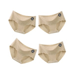 4Pcs/Set Ice Silk Panties Women Low-Waist Stretch Briefs Female Underpants Sexy Lingerie Solid Color Invisible Intimates M-XL