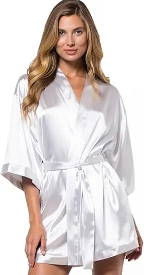 Women's Bride Bridesmaids Silky Robe Satin Kimono Robes for Women Lingerie