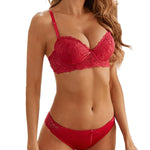2 pieces of wine red Brassiere set sexy lace Lingerie set Women Underwear Set A2155