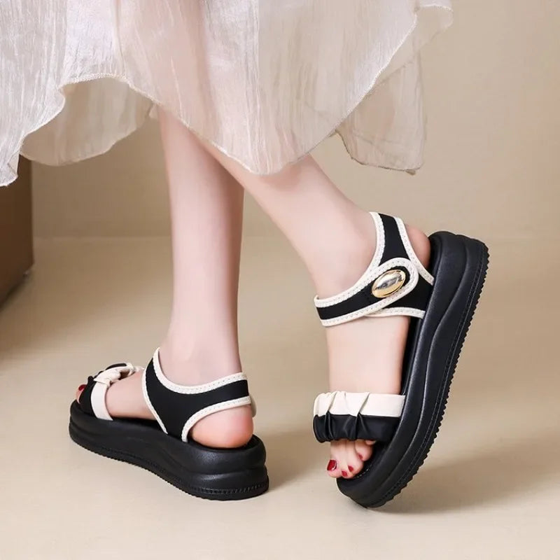 Summer New Fashion Women's Sandals Casual Beach oes Comfortable Heightening Sandals Roman sandals