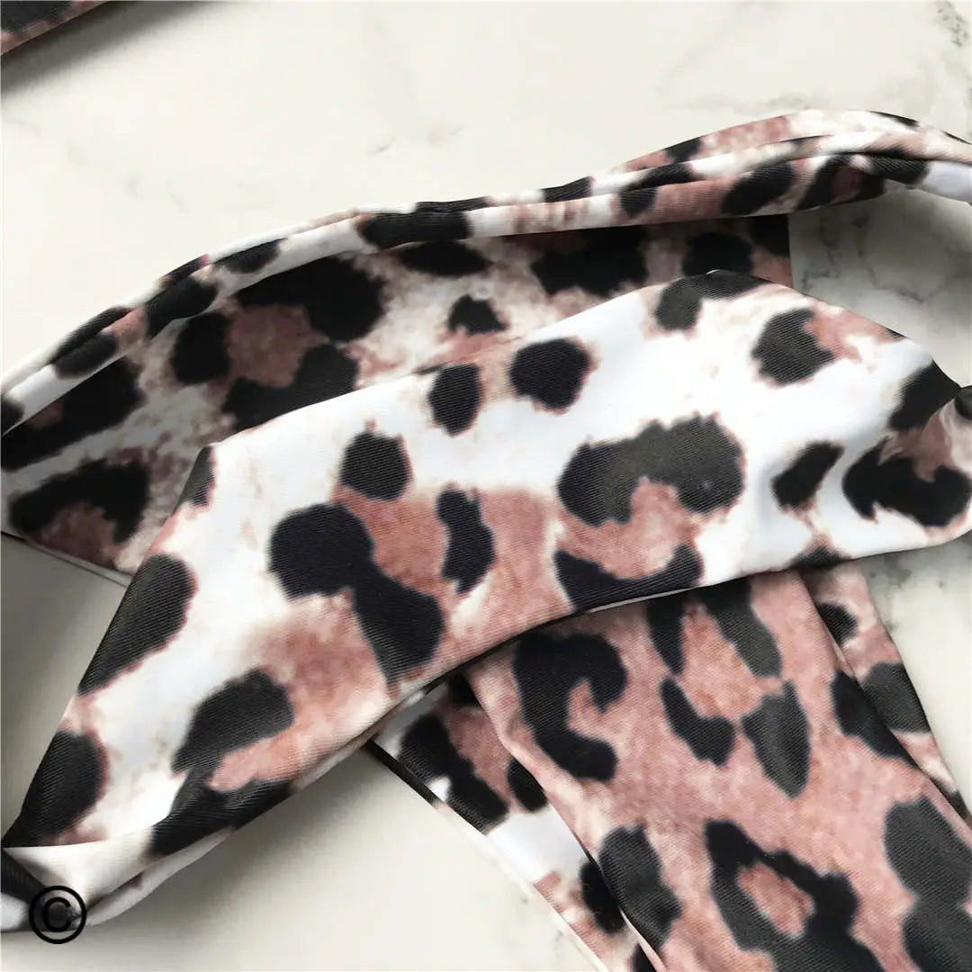 14 Color S - XL Sexy Leopard Bikini Women Swimwear Female Swimsuit Two-Pieces Bikini Set Brazilian Bather Bathing Suit Swim V871