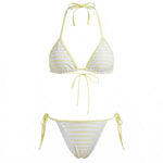 2026 New Womens Stripe Bikini Sets Halter Bra Tops with Tie-up Thong 2 Pcs Set Swimsuits Stylish Sexy Beach Pool Bathing Suit