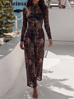S - XXL New Leaves Printed Long Sleeve With Zipper Pants One Piece Swimsuit Women Swimwear Female Bather Bathing Suit Swim V8355