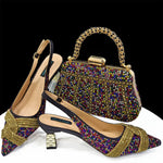 Doershow Lastest Italian Design Fashion Style Ladies Shoes with Matching Bag Set 2024 Nigerian Shoes and Bag Set HAS1-5