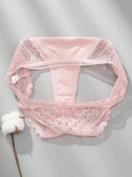 Brazilian Style Ice Silk Lace Girl Panties Hollow Out Sexy Low-rise Women's Hipster Cool Underwear Thong Briefs Lingeries Tanga