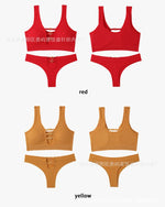 Sexy seamless underwear set push-up bra vest sports breathable push-up set