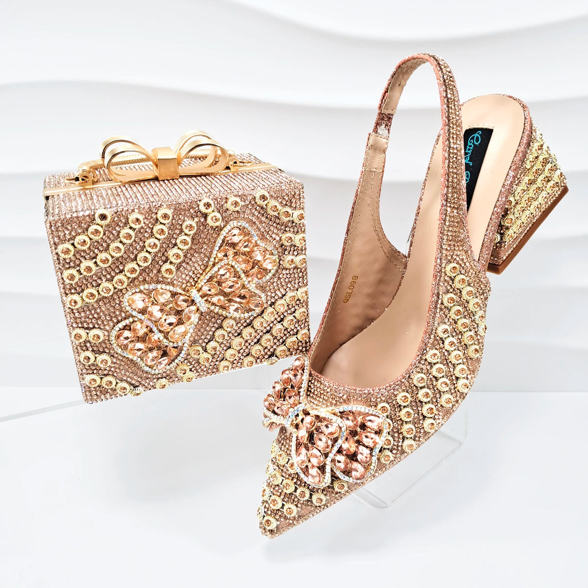 Doershow nice African Shoes And Bag Matching Set With GOLD Hot Selling Women Italian Shoes And Bag Set For WeddingHKK1-17